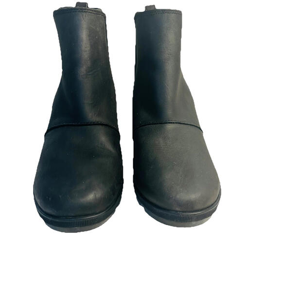 SOREL Boots 9 JOAN OF ARCTIC II CHELSEA Hidden Wedge Lug Black Ankle Waterproof - Picture 5 of 8